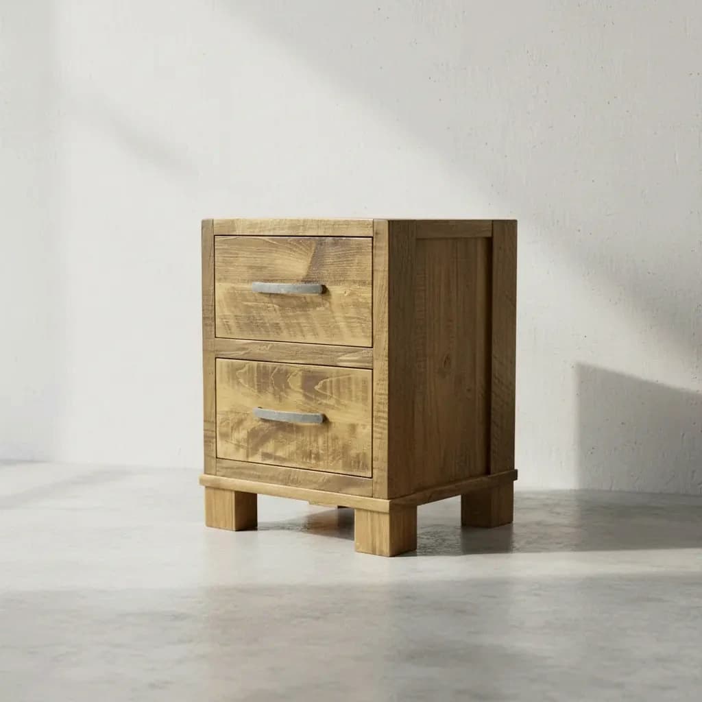 penwood furniture backwoods 2 drawer night stand 45 degree angle