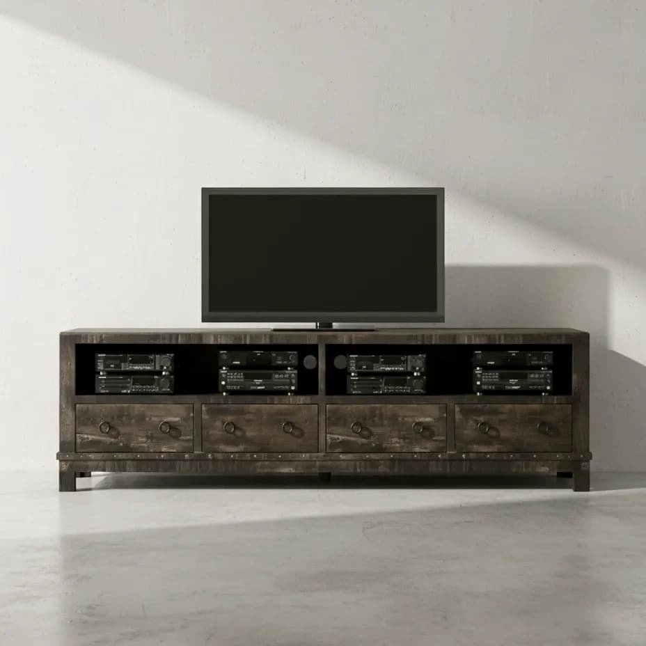penwood furniture barrelworks tv stand 84 face on horizontal