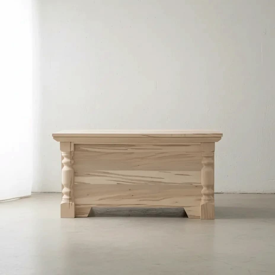 penwood furniture rustic blanket box face on horizontal