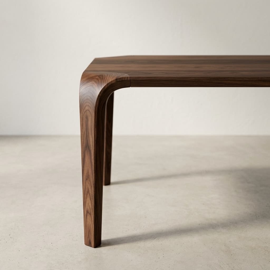Cascade table, wood grain close-up