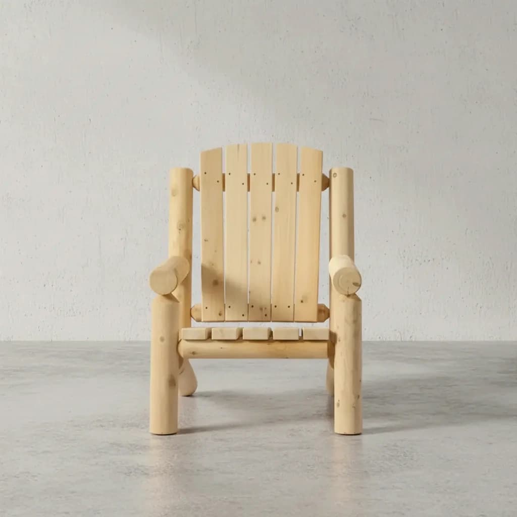 penwood furniture cedar adirondack log chair face on horizontal
