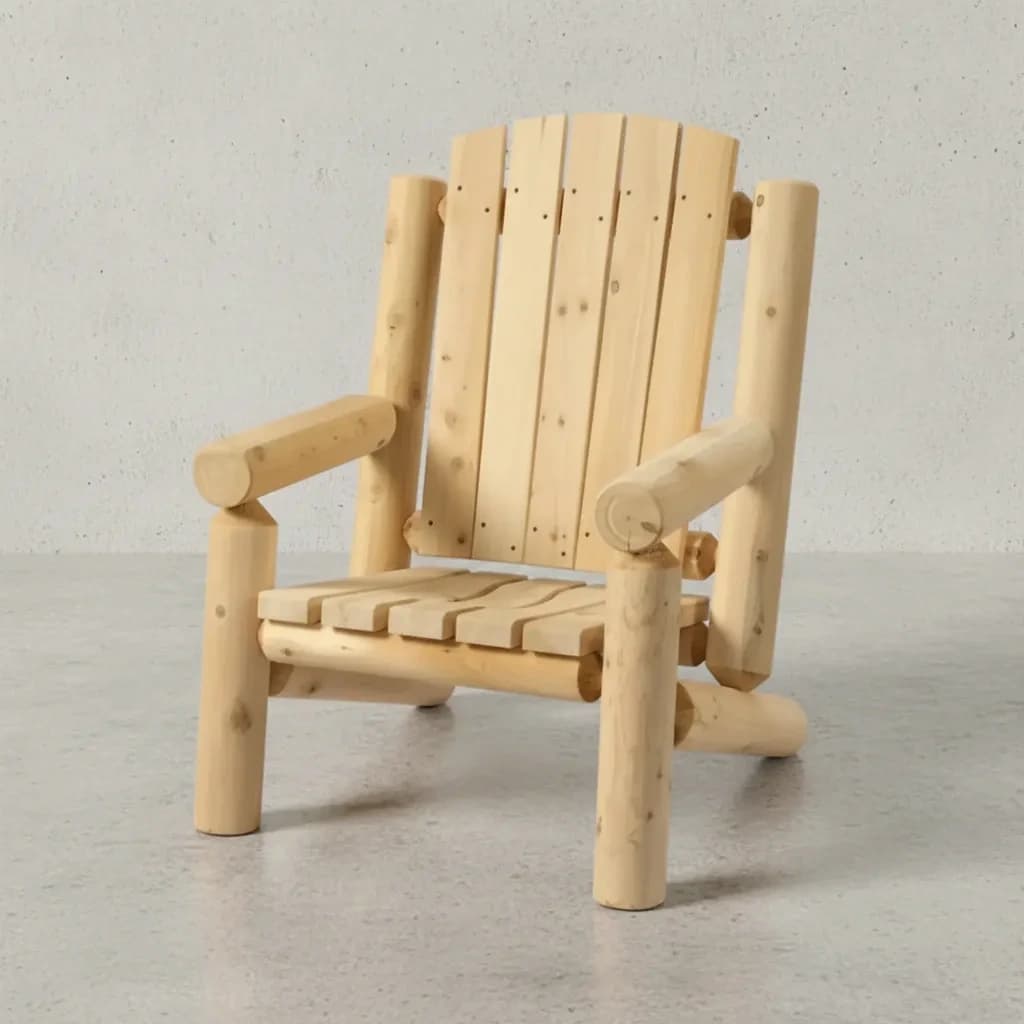 penwood furniture cedar adirondack log chair 45 degree angle