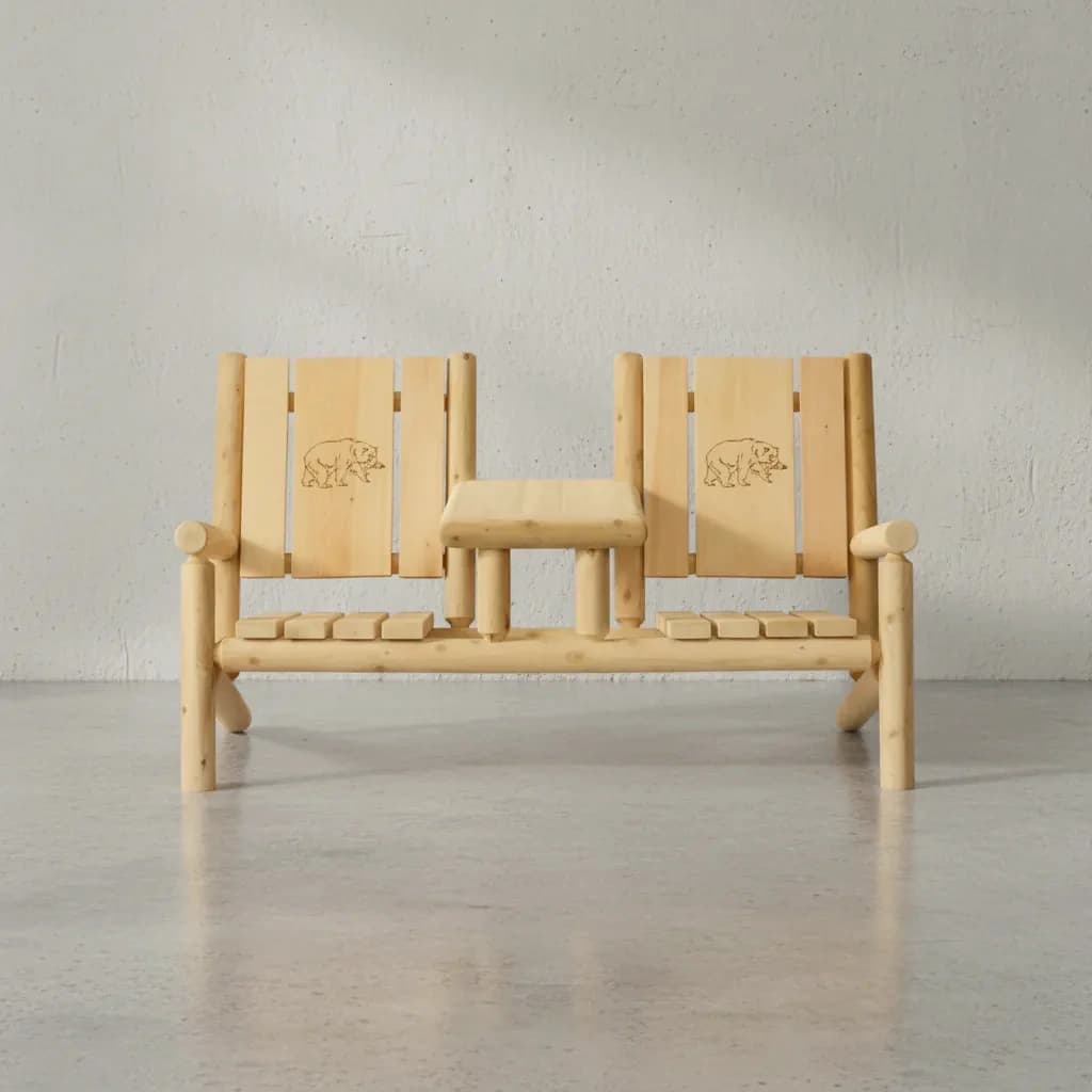 penwood furniture cedar branded back tea set face on horizontal