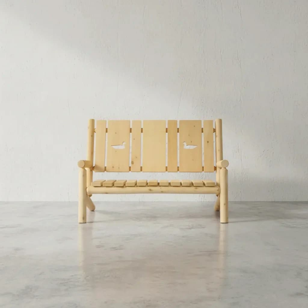 penwood furniture cedar cut back bench face on horizontal
