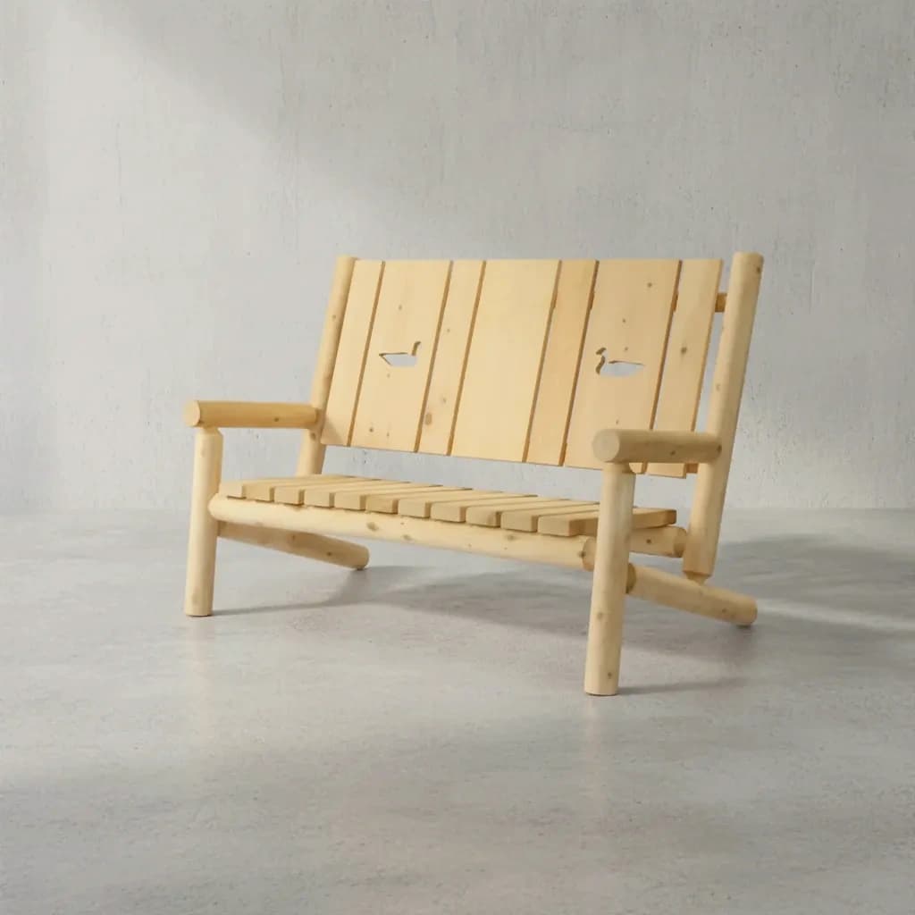 penwood furniture cedar cut back bench 45 degree angle