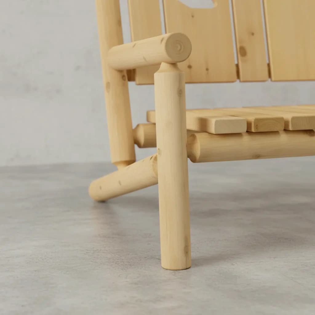 penwood furniture cedar cut back bench medium close up