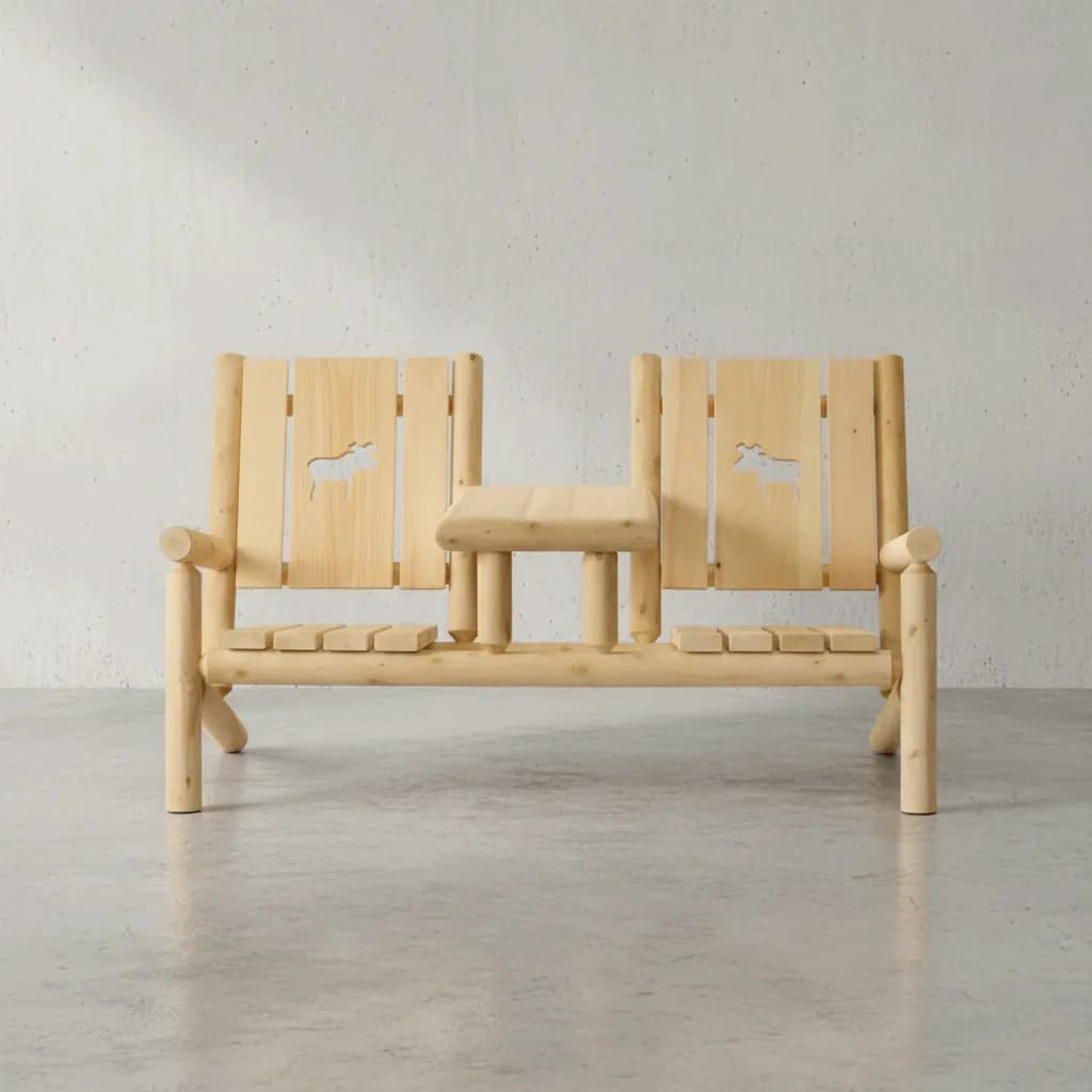 penwood furniture cedar cut back tea set face on horizontal