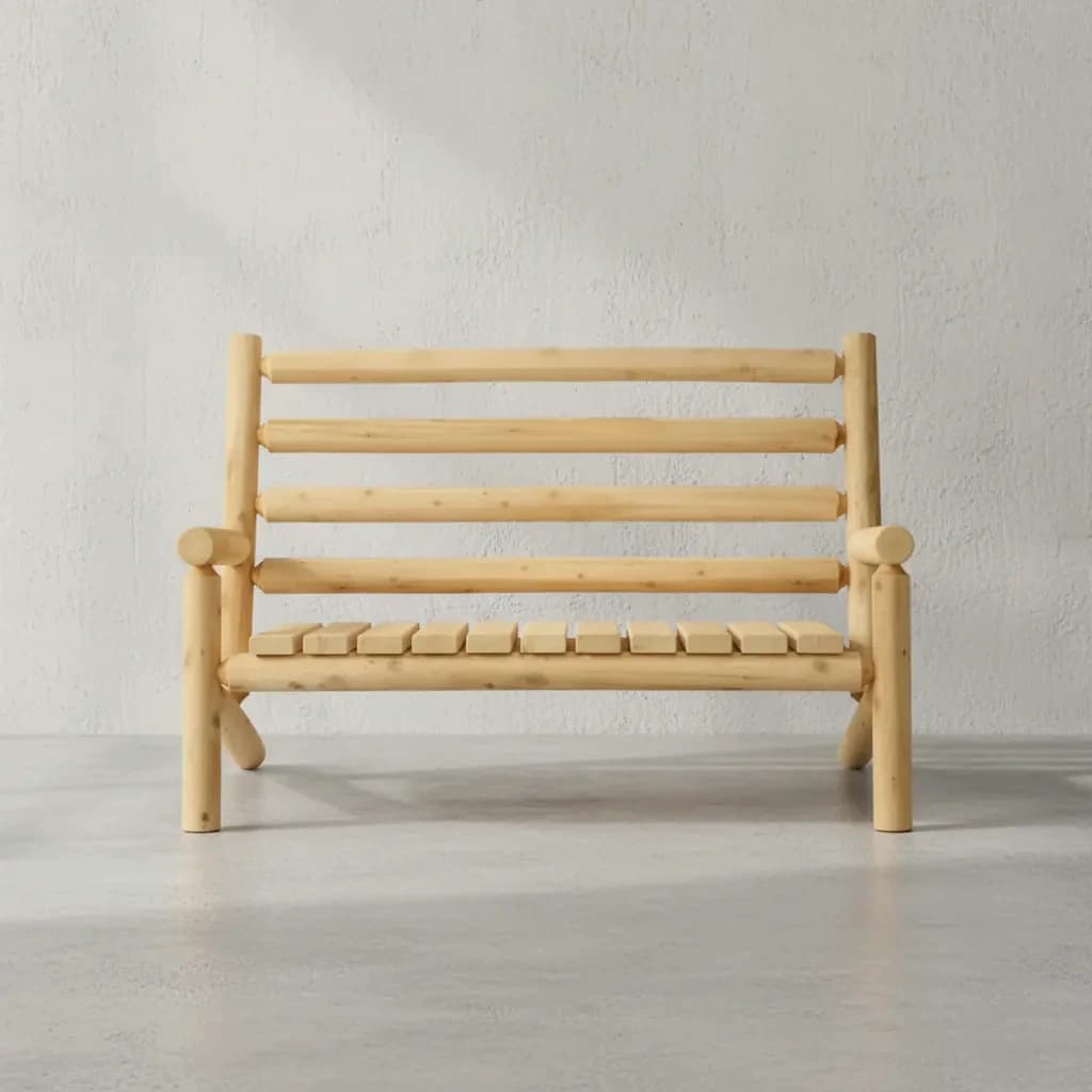 penwood furniture cedar ladder back bench face on horizontal