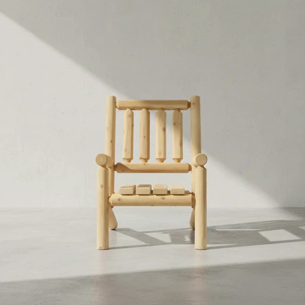 penwood furniture cedar log chair face on horizontal