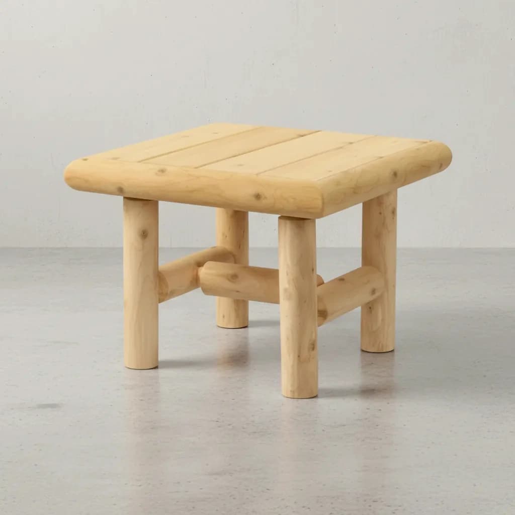 penwood furniture cedar log coffee table 45 degree angle