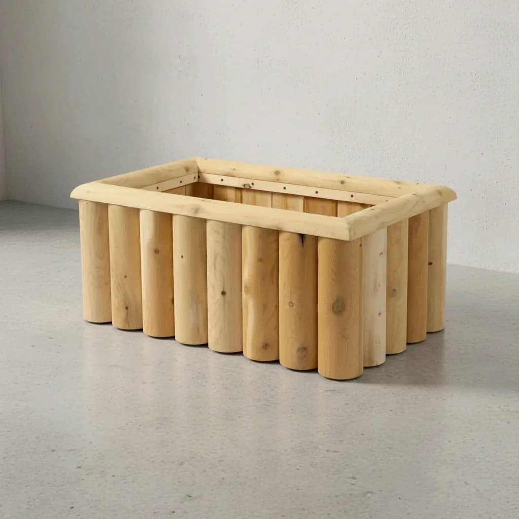 penwood furniture cedar log planter box 45 degree angle
