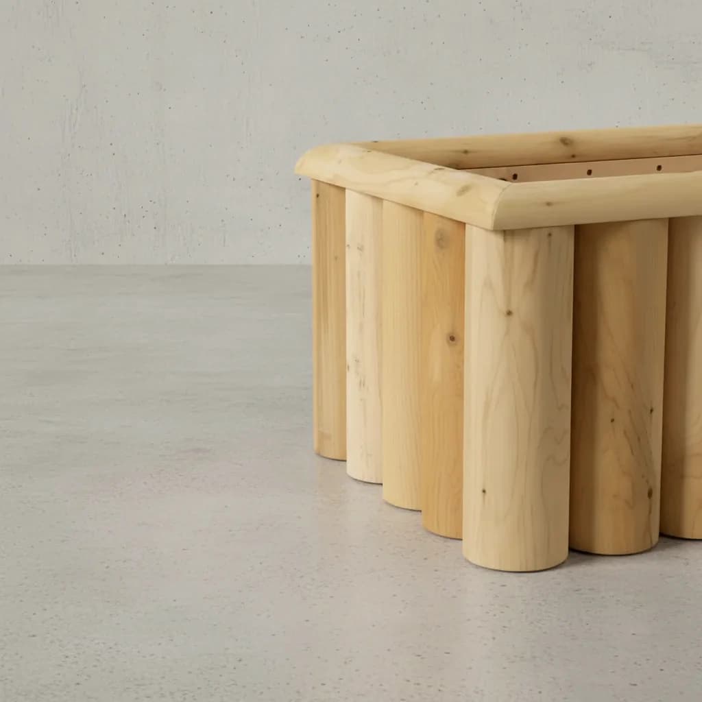 penwood furniture cedar log planter box medium close up