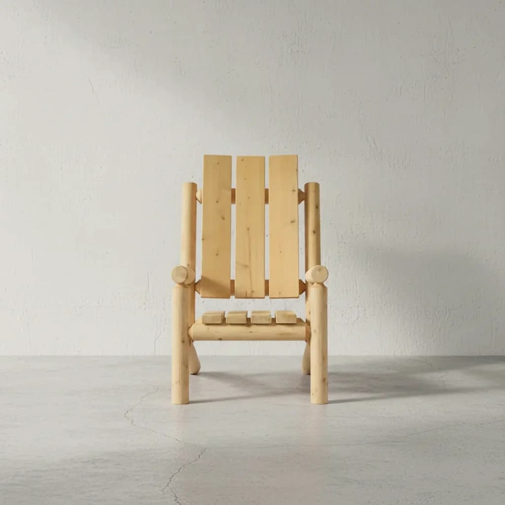 penwood furniture cedar modern log chair face on horizontal