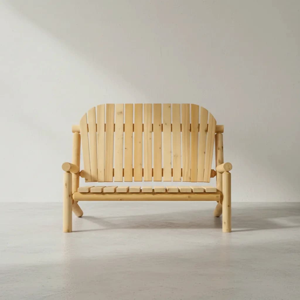 penwood furniture cedar muskoka log bench face on horizontal