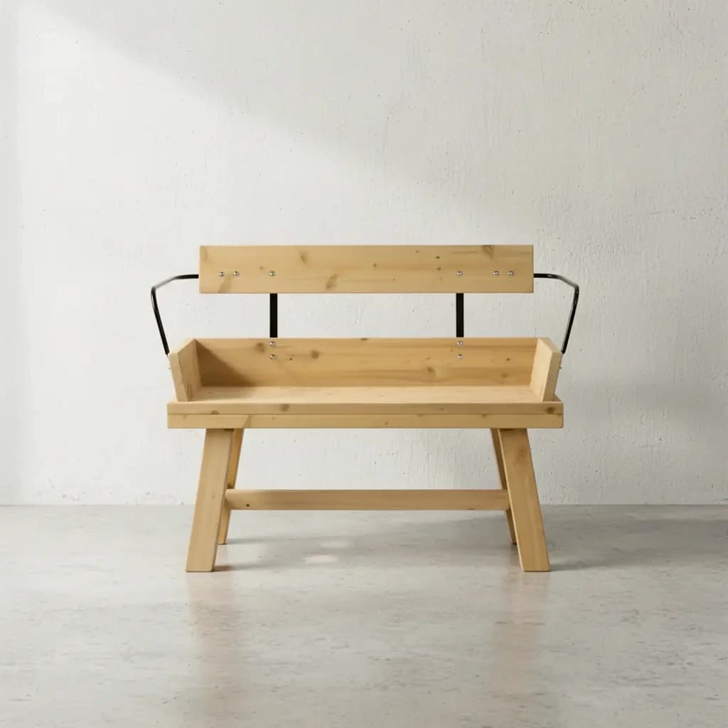 penwood furniture cedar wagon arm bench face on horizontal