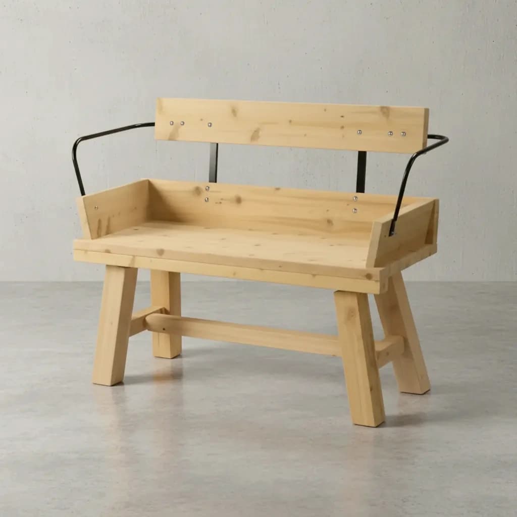 penwood furniture cedar wagon arm bench 45 degree angle