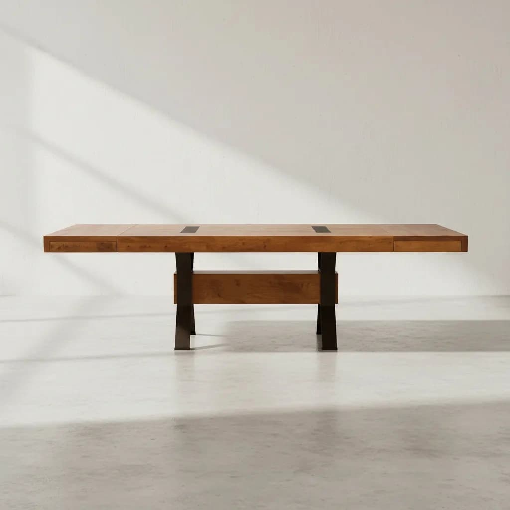 penwood furniture millwright dining table face on horizontal