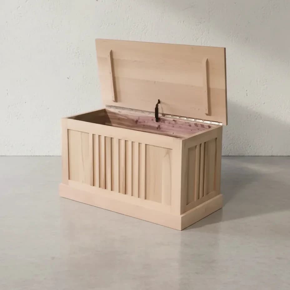 penwood furniture mission blanket box m1940b 45 degree angle