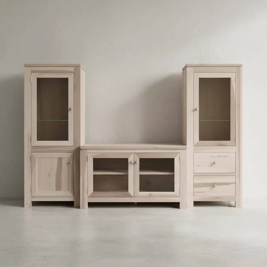 penwood furniture newport 3 pc tv unit np1892 face on horizontal