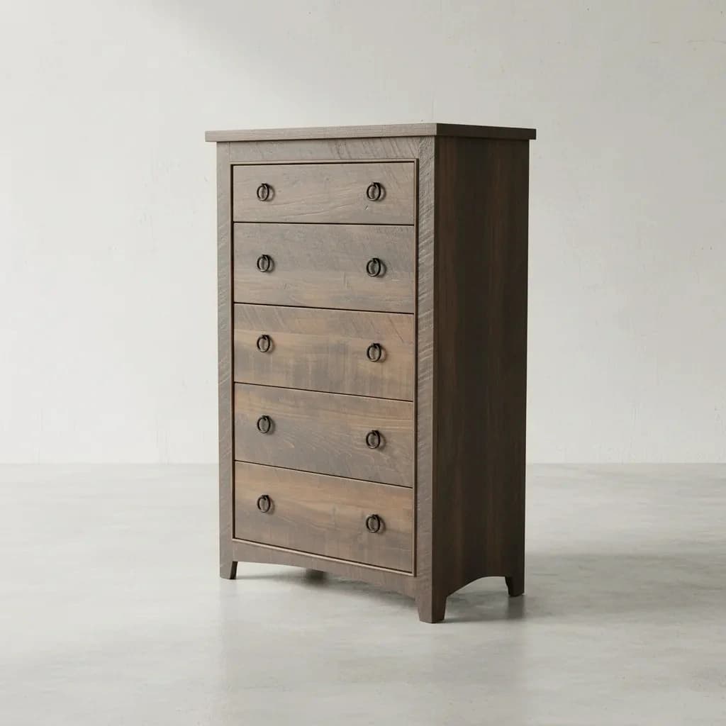 penwood furniture renoa 5 drawer highboy 45 degree angle