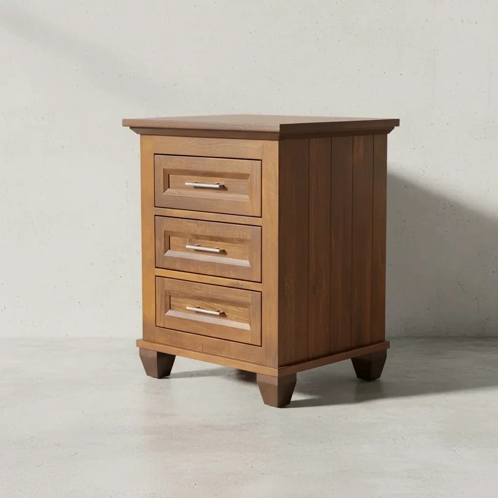 penwood furniture algonquin 3 drawer night stand 45 degree angle