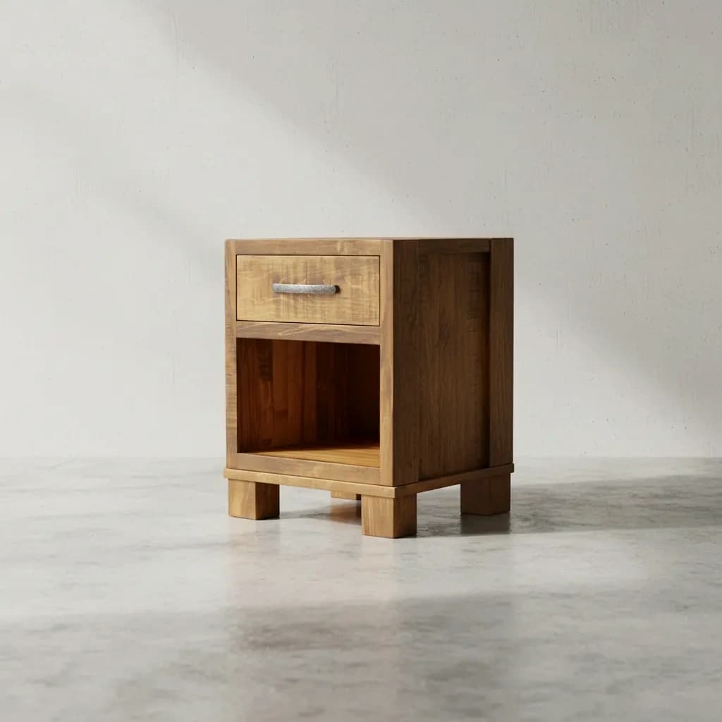 penwood furniture backwoods 1 drawer night stand 45 degree angle