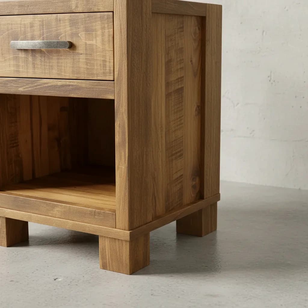 penwood furniture backwoods 1 drawer night stand medium close up