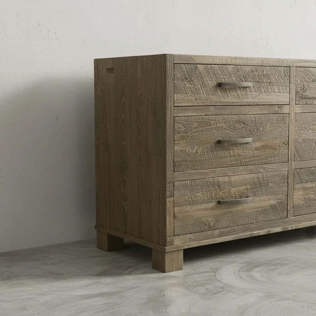 penwood furniture backwoods 6 drawer dresser medium close up