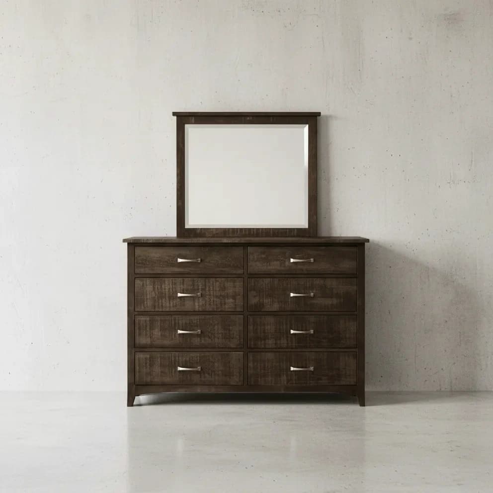 penwood furniture bancroft dresser with mirror 8 drawers face on horizontal