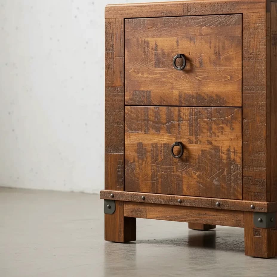 penwood furniture barrelworks file cabinet 2 drawers medium close up