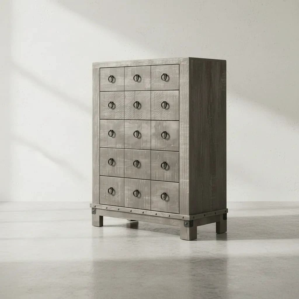 penwood furniture barrelworks highboy 5 drawers 45 degree angle