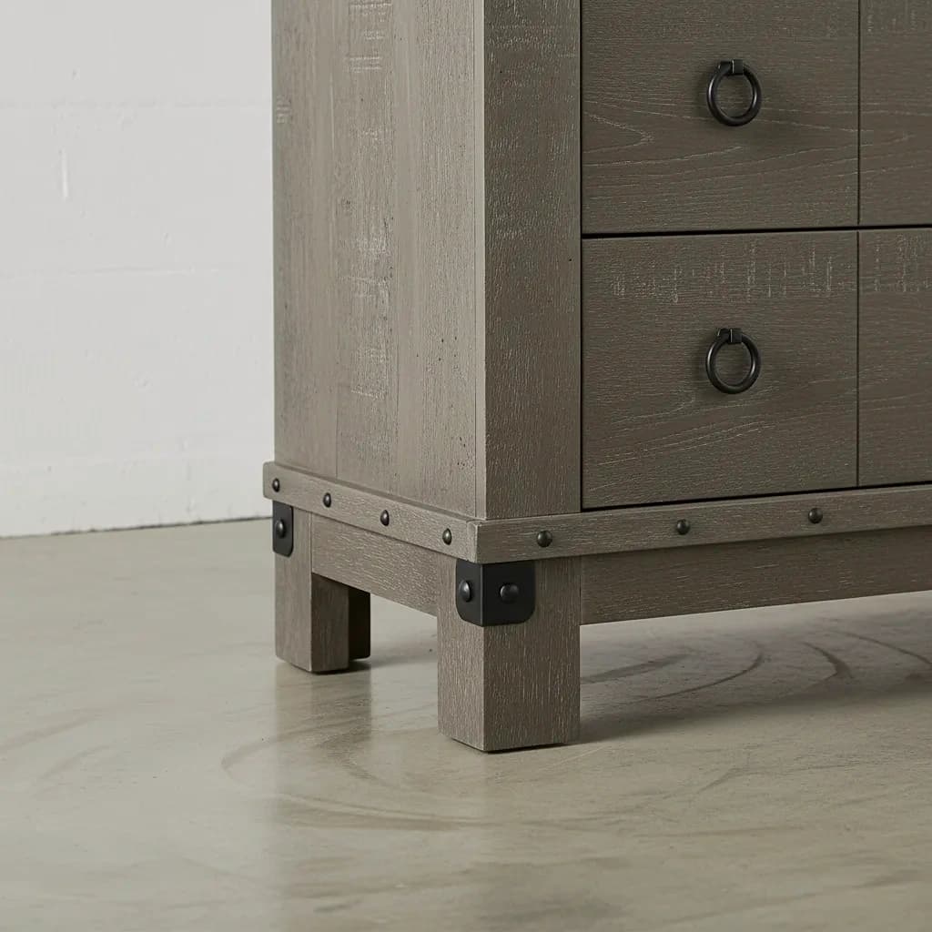 penwood furniture barrelworks highboy 5 drawers medium close up