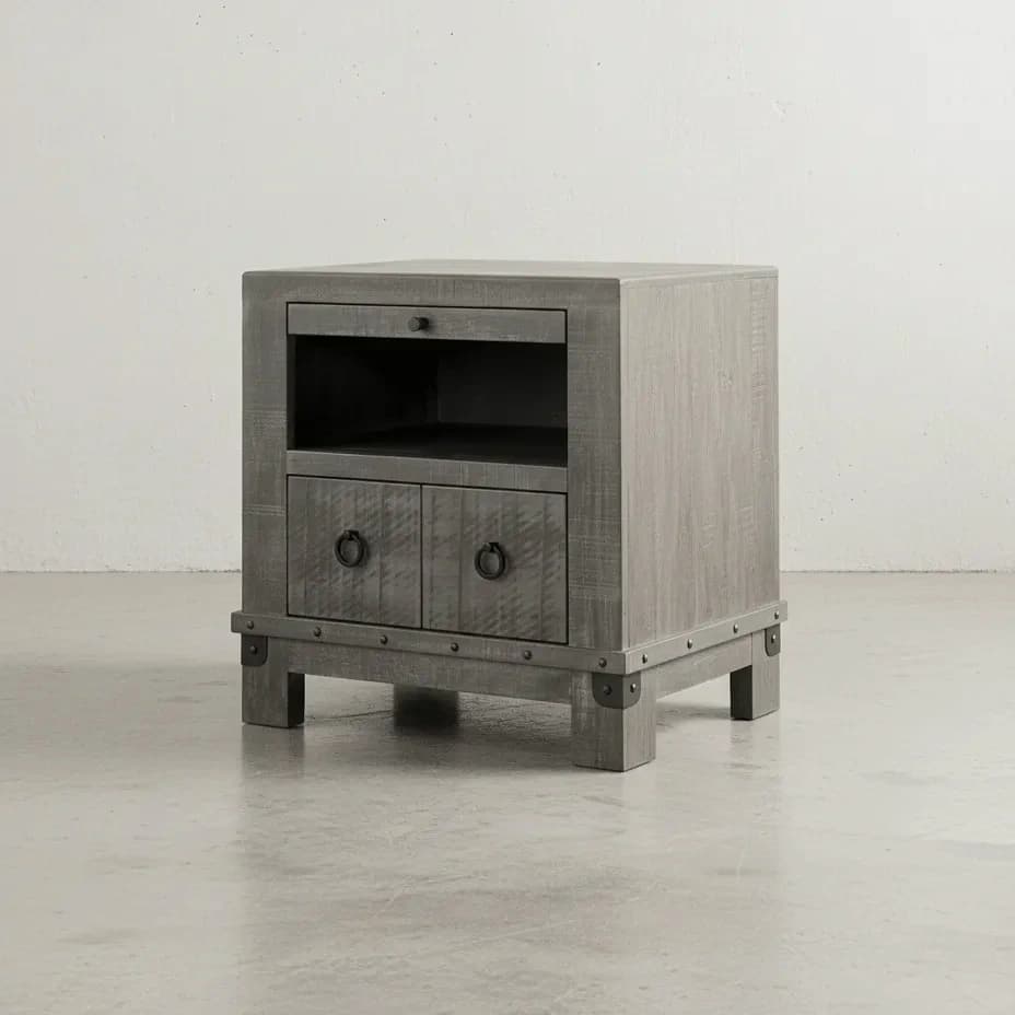 penwood furniture barrelworks night stand 1 drawer 45 degree angle
