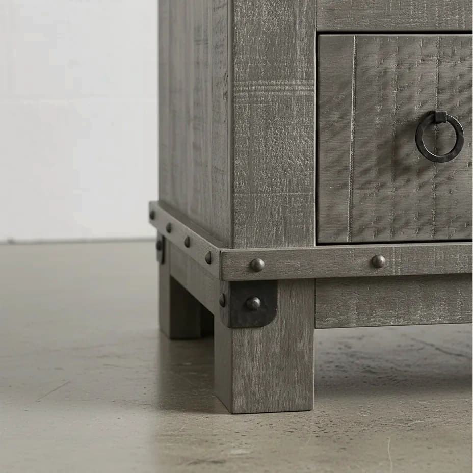 penwood furniture barrelworks night stand 1 drawer medium close up