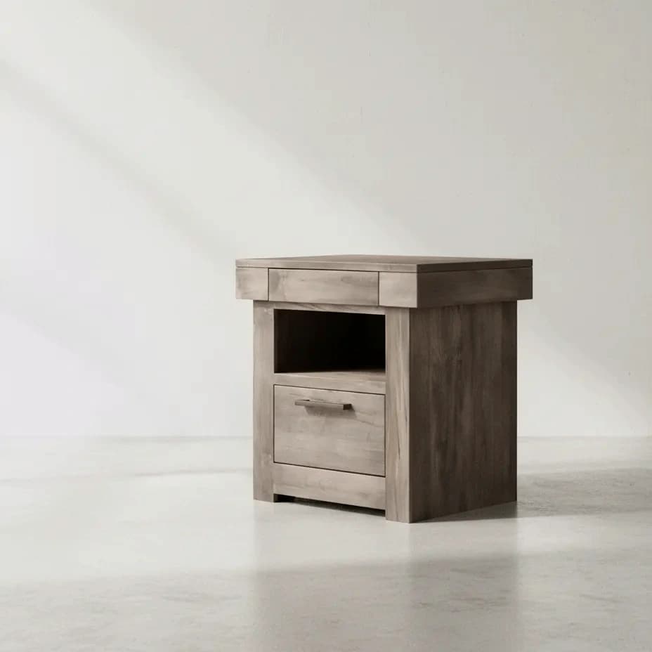 penwood furniture baxter night stand open 1 drawer 45 degree angle