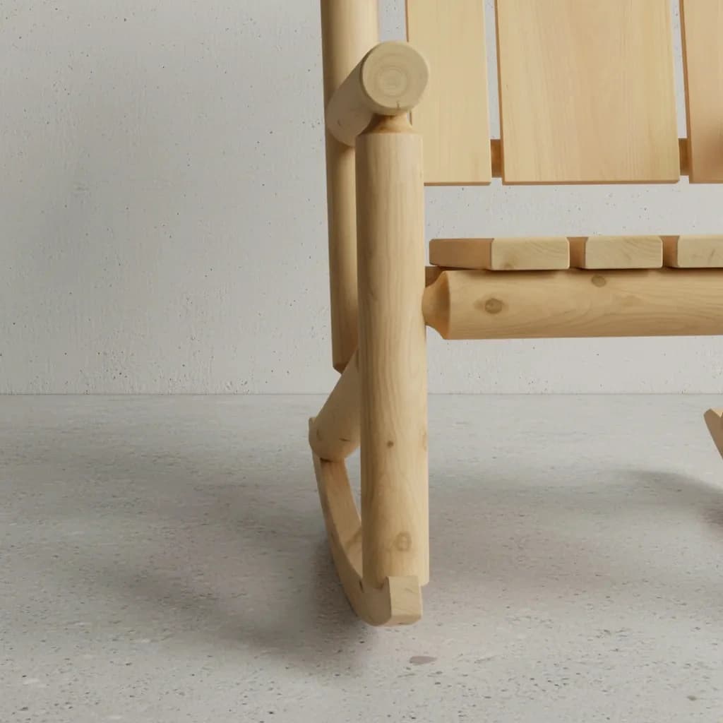 penwood furniture cedar cut back rocking chair medium close up