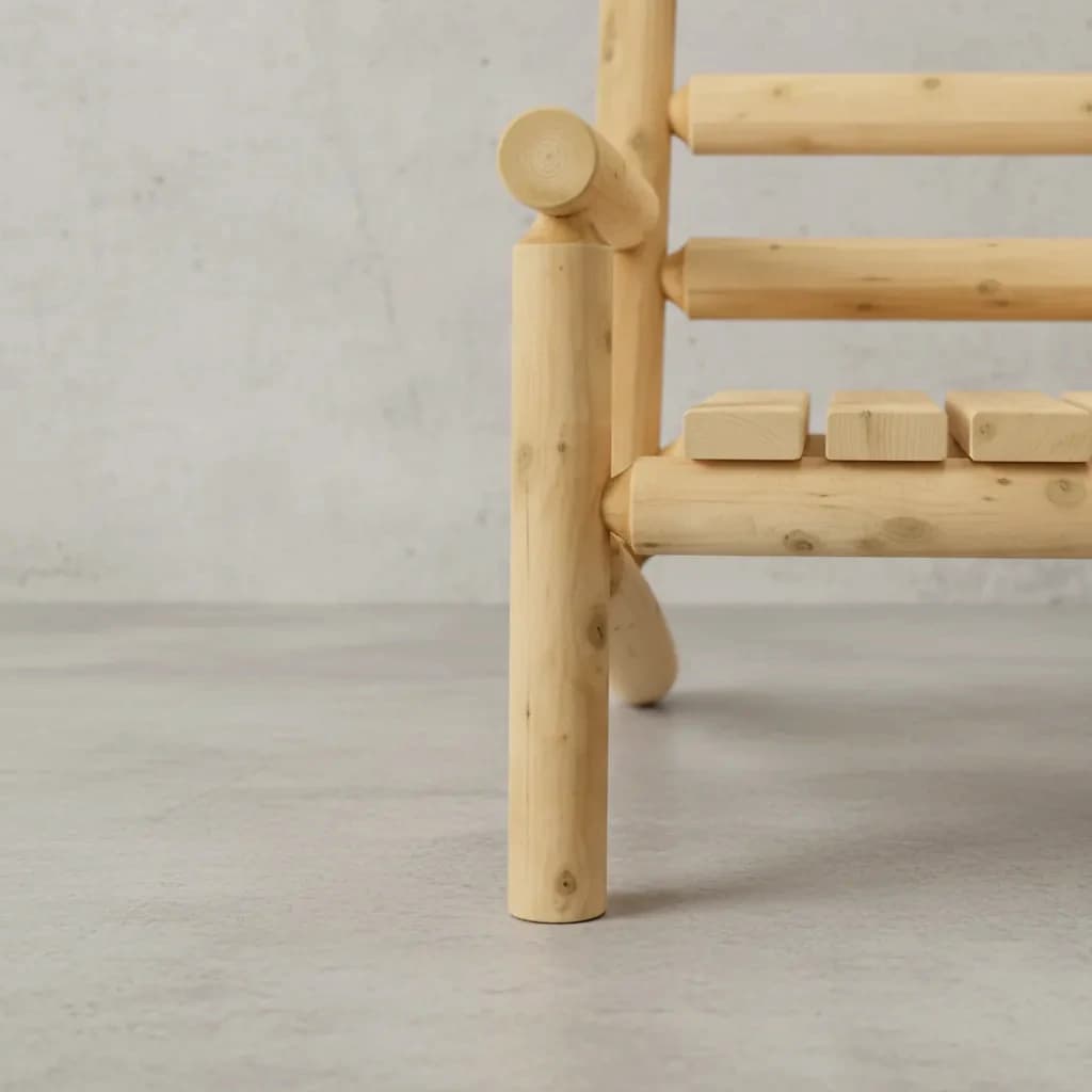 penwood furniture cedar ladder back bench medium close up