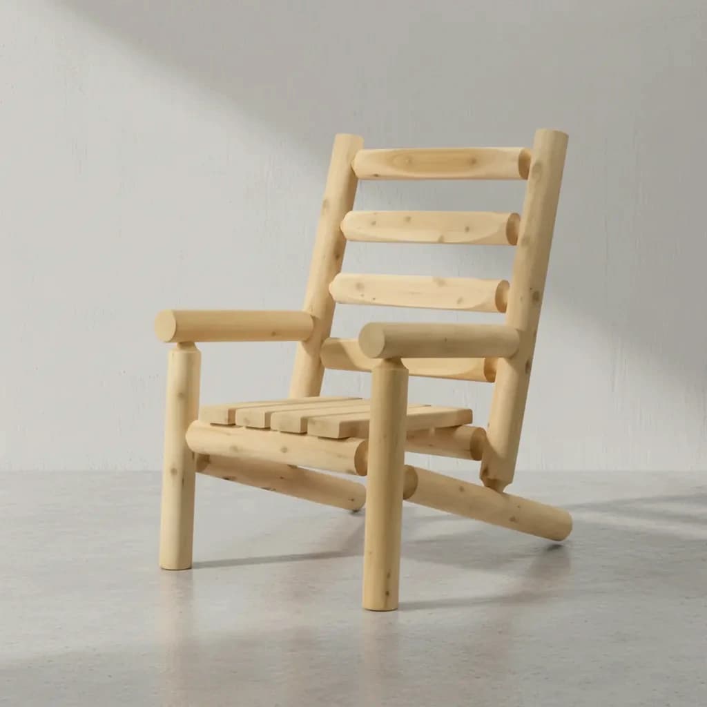 penwood furniture cedar ladder back chair 45 degree angle