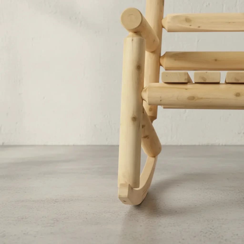 penwood furniture cedar ladder back rocking chair medium close up