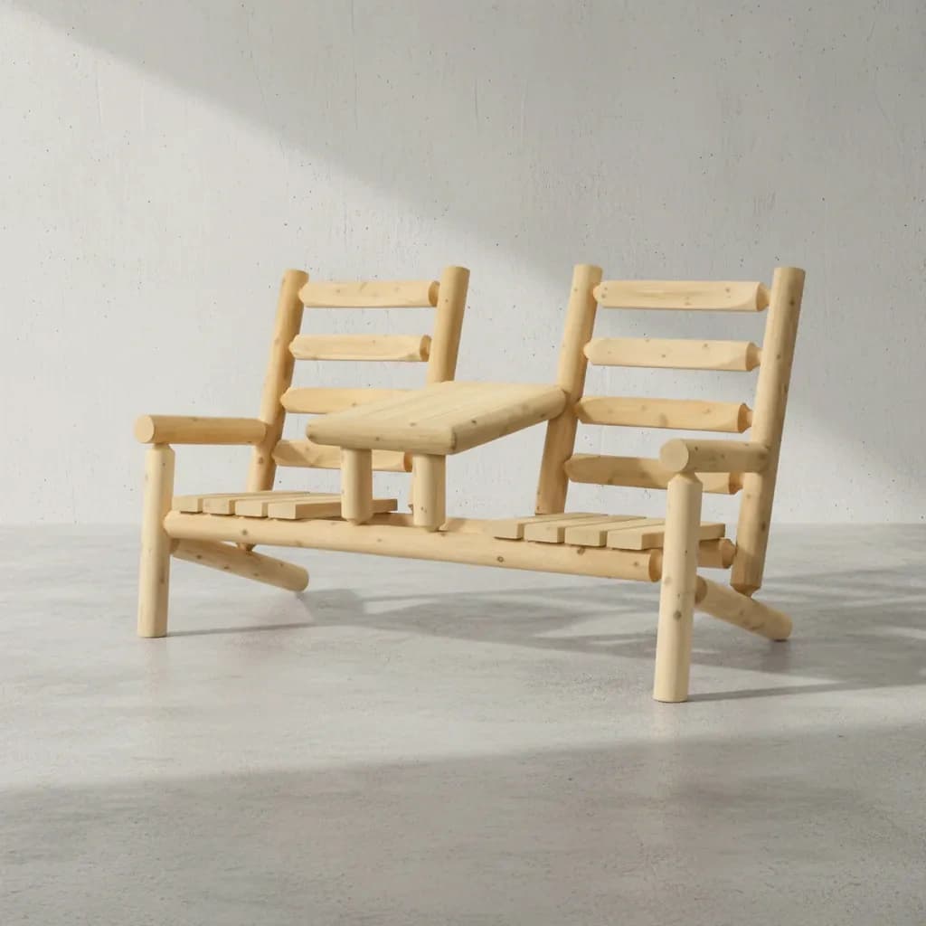 penwood furniture cedar ladder back tea set 45 degree angle