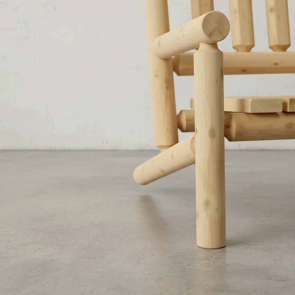 penwood furniture cedar log bench medium close up