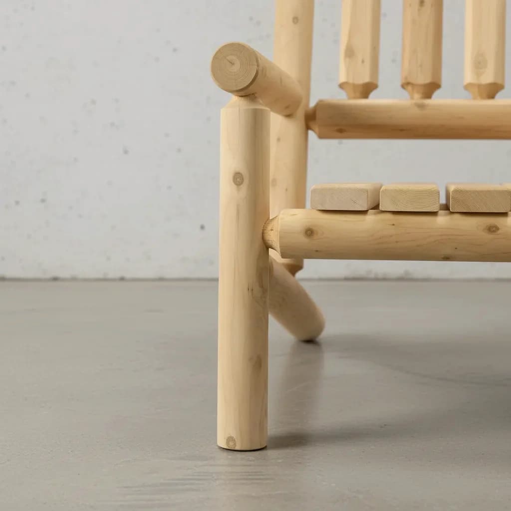 penwood furniture cedar log chair medium close up