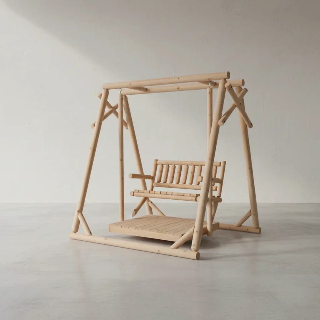 penwood furniture cedar log classic swing 45 degree angle