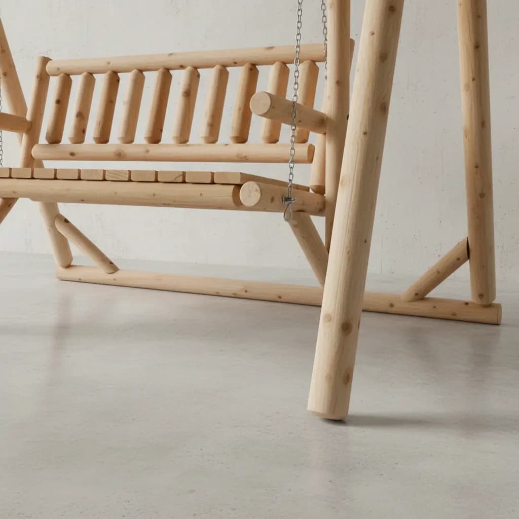 penwood furniture cedar log classic swing medium close up
