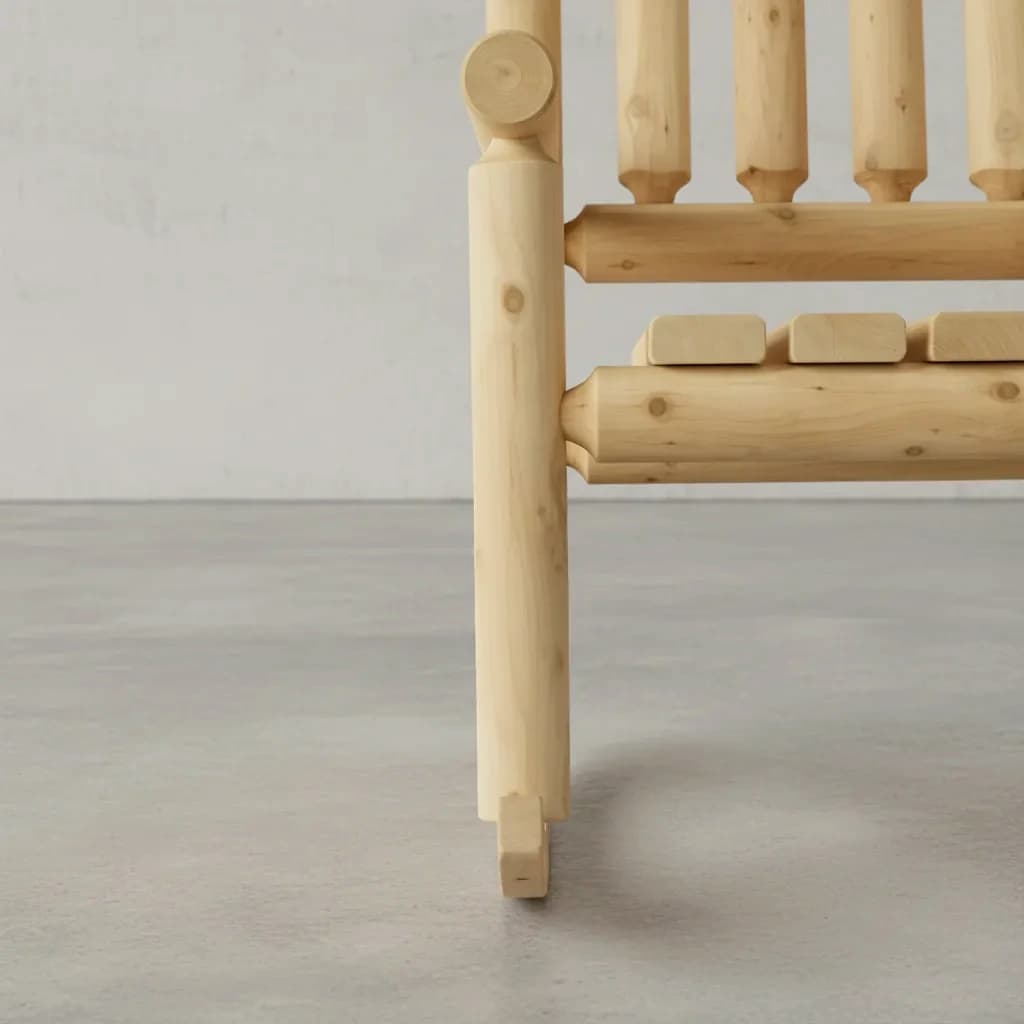 penwood furniture cedar log rocking chair medium close up