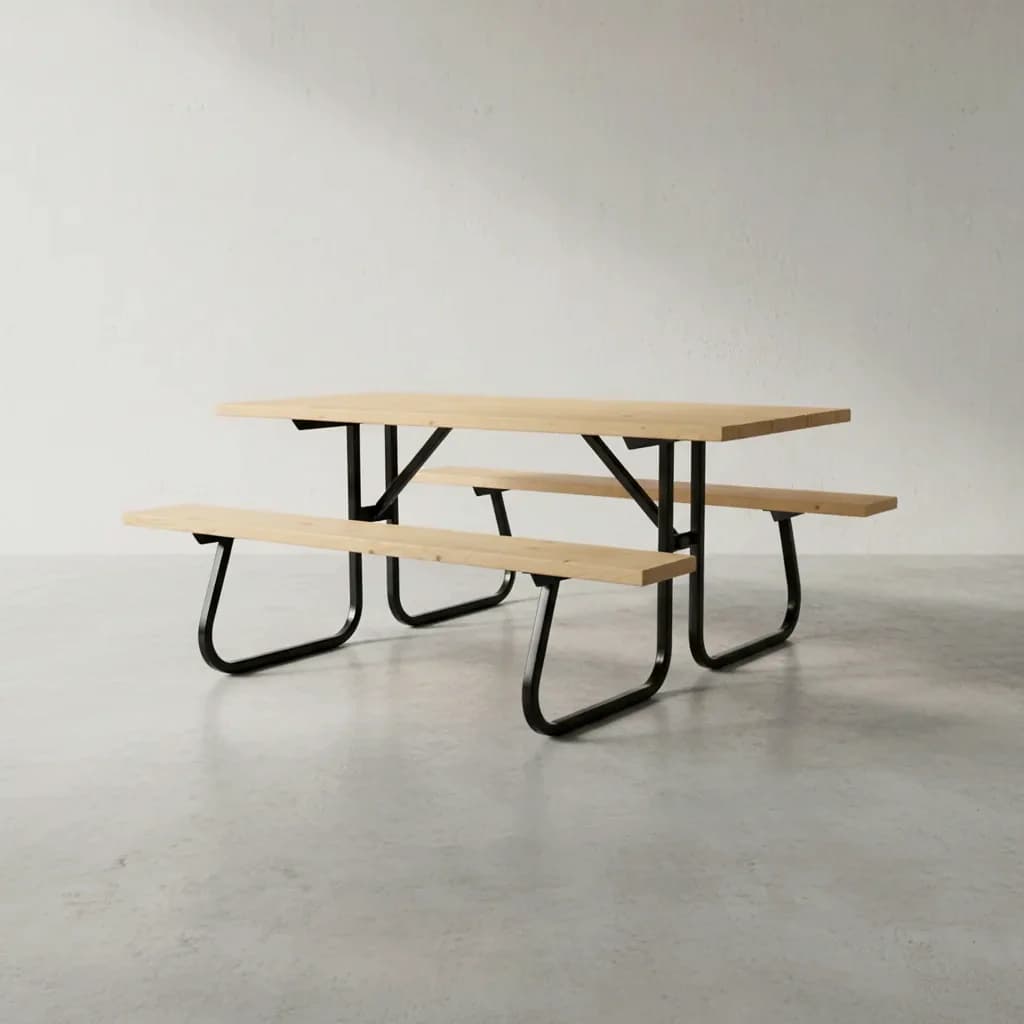 penwood furniture cedar steel frame picnic bench 45 degree angle
