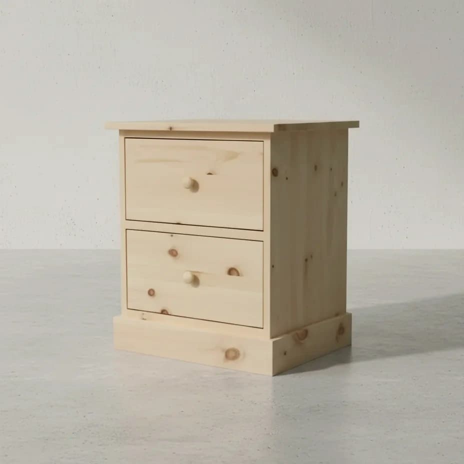 penwood furniture cottage 2 drawer night stand ct12 45 degree angle