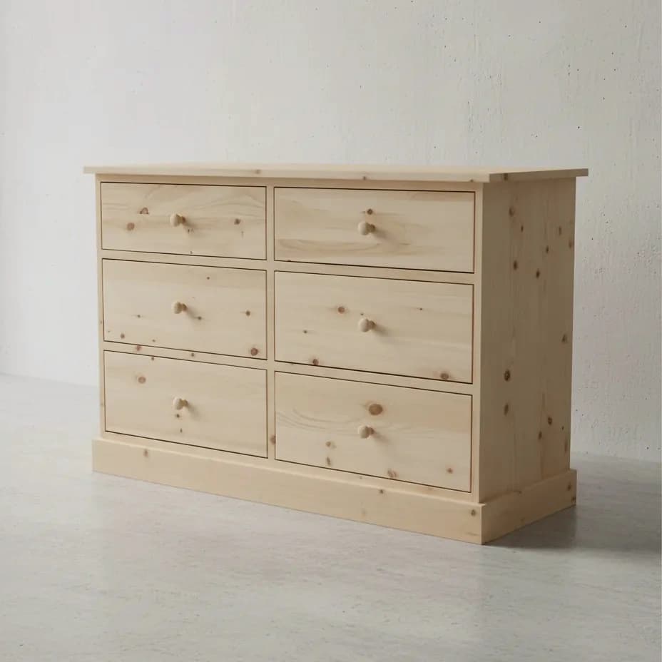 penwood furniture cottage 6 drawer dresser ct16 45 degree angle
