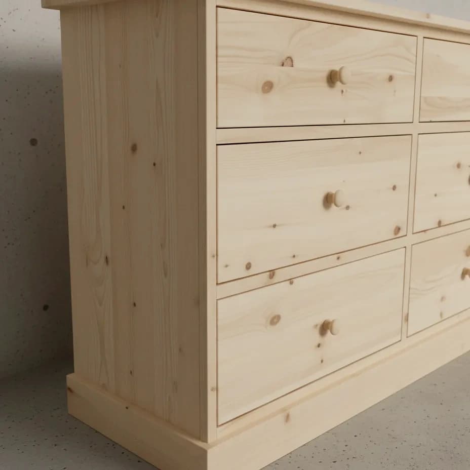 penwood furniture cottage 6 drawer dresser ct16 medium close up