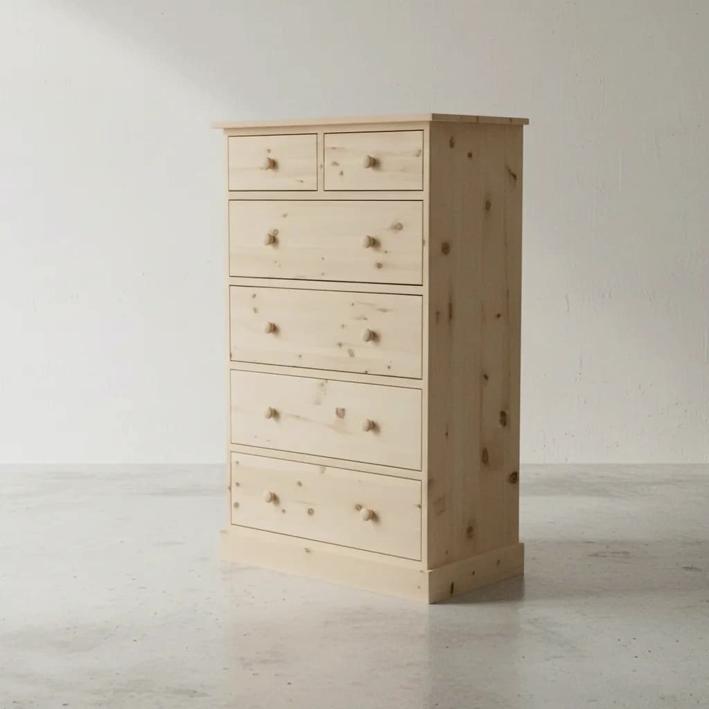 penwood furniture cottage 6 drawer hiboy ct16h 45 degree angle